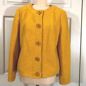 Focus 5 Buttons Mustard Gold Lined Jacket Size 14